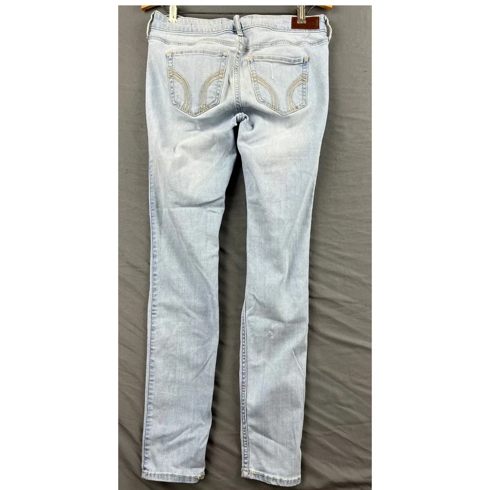 Hollister Jeans Womens 7R 28x30 Low Rise Super Skinny Light Wash Distressed Good